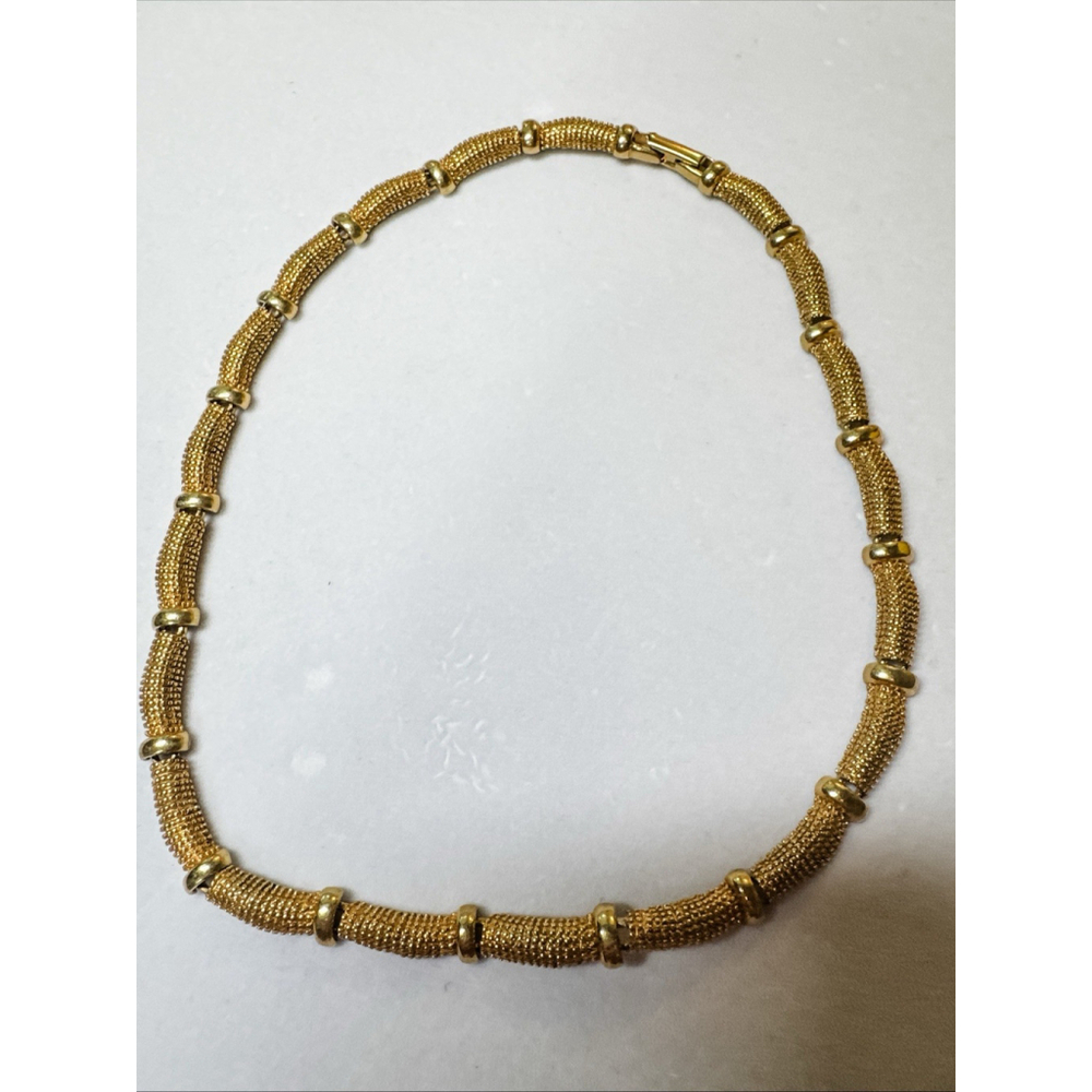 Vintage Avon Collar Necklace Textured Gold-tone Bar Links Designer